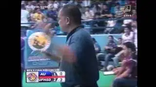 NCAA 86 Finals Game 2 UPHSD vs AU (23 - Set4b) Men's volleyball Jan. 27, 2011.wmv