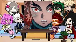 𝙋𝙧𝙤 𝙝𝙚𝙧𝙤𝙚𝙨 𝙧𝙚𝙖𝙘𝙩 𝙩𝙤 deku as akaza | giyuu | demon slayer | MHA BNHA | Gacha life