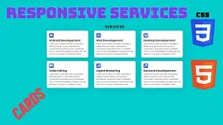 Responsive animated services card section using HTML and CSS