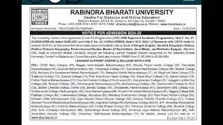 RBU distance #Pg #MA admission open notification