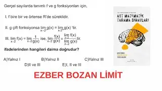 Ezber Bozan LİMİT Sorusu | AYT MATEMATİK TARAMALARI KİTABINDAN.