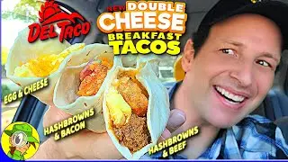 Del Taco&reg; DOUBLE CHEESE BREAKFAST TACOS Review 🌅✌️🧀🍳🌮 ALL 3 VERSIONS! Peep THIS Out! 🕵️&zwj;♂️