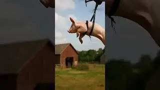 Когда свиньи летают! 🐷🚁 Первый дрон на ферме взлетел!