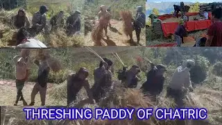 Unique threshing of paddy(Chatric)