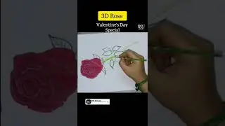 #shorts,How to draw 3D ROSE,Realistic ROSE drawing,3D Drawing,Realistic Image, Valentine's Day