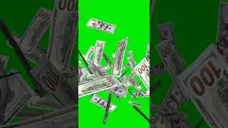 Money Explosion - 100 US Dollars - Modern Bills - Central Blast Effect #moneygreenscreen #moneyrain