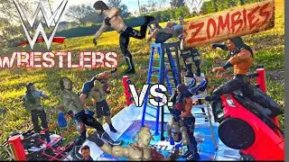 WWE Wrestlers VS.WWE Zombies In WWEAction Figure Backyard