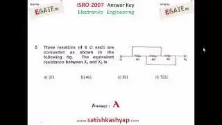 ISRO 2007 Answer Keys Electronics