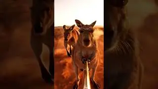 Capy and kangaroo explore the outback #kangaroo #capybara #australia #outback #aivlog #vlog #veo3