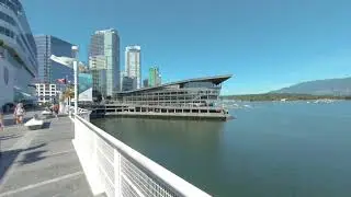 VR 180 - Sunny Vancouver Convention Centre Waterfront and Downtown Walk - June 2021 - Vuze XR