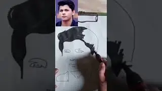 Black permanent marker portrait drawing#shorts