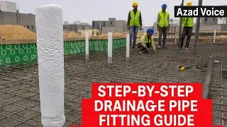 110mm Pipe Installation in Slab | Easy Trick with Plastic Wrap | Plumbing Tutorial by Azad Voice