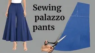 Palazzo Pants ✂️ Step-by-Step Cutting and Sewing Tutorial for Beginners✅️