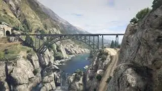 Video Game Ambience Asmr - (GTA V) Scenic Bridge Waterfalls | Relaxing Nature/White Noise