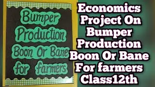 Economics Project on Bumper Production: Boon or Bane for Farmers Class12th CBSE