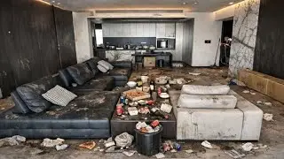 Before moving,they hired a cleaning company to clean their dirty and messy home🤮clean dertes houses 