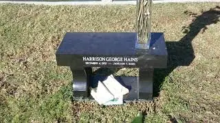 Harrison George Hains Grave Bench Hollywood Forever Cemetery Los Angeles California USA January 2021