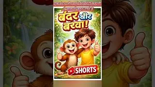 एक बंदर और बच्चे की छोटी कहानी:बंदर और मासूम बच्चाकेले वाली दोस्ती #viralvideo #shorts #monkey💯💯💯💯