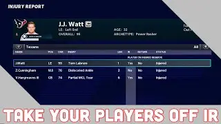 Can You Take Players Off Of IR In Madden?
