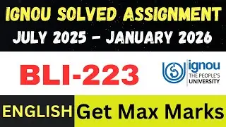 BLI 223 solved assignment 2026 ll English Medium ll JUL25-JAN26