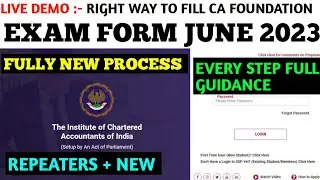 Live Demo :- How To Fill-up CA Foundation Exam Form June 2023