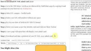 DU SOL Admit Card 2020 for open book exam released; steps to download hall ticket from official ...