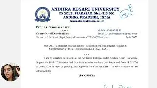 Andhra kesari university exam update #exampostponed#importantupdates
