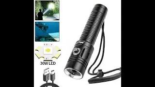 LED Professional Dive Light 100M Depth Scuba Diving Flashlight 18650 Battery Portable Ultra-Bright