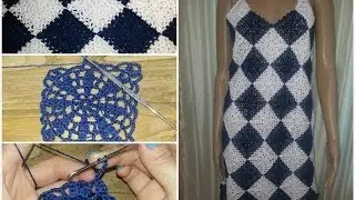 Crochet granny square dress tutorial part 3 of 3(Granny Square Pattern #2)