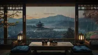 Rain on widow in Korea for sleeping, relaxing, ASMR sounds, sleep music, meditation music, BGM, calm