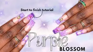 Fresh Spring Nails 2025 | DIY Purple Floral Design Step-by-Step Tutorial