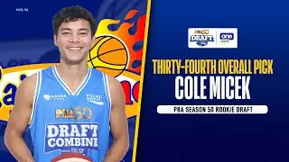 Cole Micek is the THIRTY-FOURTH overall pick | PBA Season 50 Rookie Draft