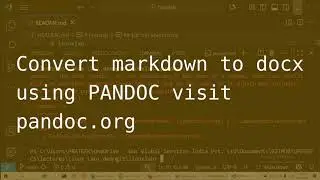 Pandoc to Convert Markdown into DOCX: Installation and Basic Usage