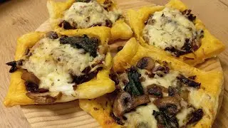 Feuilletés aux épinards et champignons/ Coca de hojaldre con espinacas y champiñones #epinard