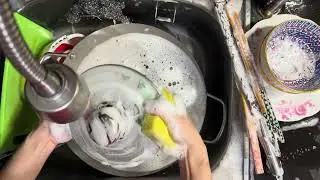 Deep Cleaning Dirty Dishes ASMR 🧼 Kitchen Cleanup (No Music) | Cleaning Motivation