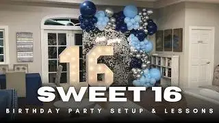 Setup With Me - Sweet 16 Birthday Party Balloon Backdrop