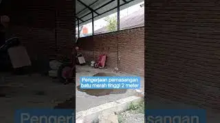 #Pemasangan batu merah Tinggi 2meter untuk toko sembako