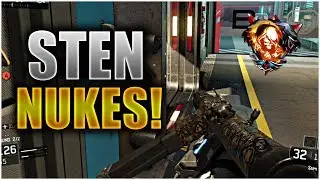 NUCLEAR Gameplays w/ the NEW STEN DLC Weapon on Black Ops 3! BEST CLASS (In Description!)