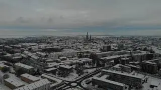 Novara coperta dalla neve. Vista dal drone &egrave; surreale
