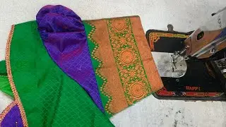 Elbow length puff sleeve design cutting and stitching for blouse 