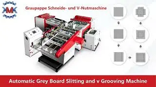 Schneide- und V-Nutmaschine fur Graupappe KMK Slitting v Grooving Machine
