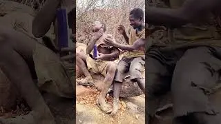 Hadza was scared when she saw the toy gun. #africantribes #africa #indonesia #india #funny