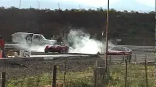 Twin turbo FFR Cobra at drag strip 6/18/10