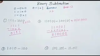Binary subtraction | how to subtract binary numbers @Electronic2.  