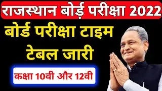 RBSE Board Exam 2022 Time Table  | Rajasthan Board Exam 2022 Time Table | RBSE Board Exam News Today