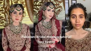 Barat bridal makeup tutorial step by step in Urdu/hindi || Asian bridal look/ All products detail