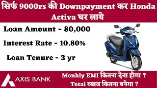 87,000 ke Honda Activa Axis Bank se loan par 3 saal ke liye, Monthly EMI Kitna banega, Interest Rate