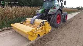 MeriRoad RC-6221 DTG + other road maintenance equipment preparing farm road.