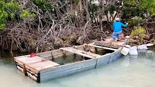 Found a *Cuban RAFT* - Catch and Cook - Stone Crab Dinner