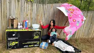 JUGANDO A LA CASITA 🏠 COMO CUANDO ERA PEQUEÑA ( HAGO UNA CASA DE SABANAS Y JUGAMOS CON TIERRA)